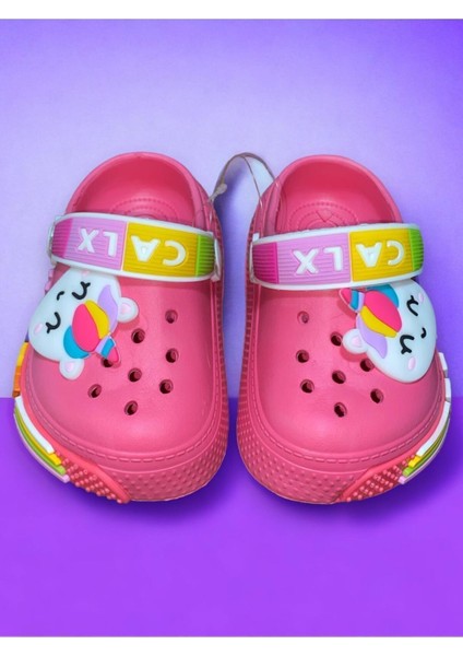 Çocuk Pembe Renk Figürlü Kaydırmaz Sandalet Crocs Terlik modelleri