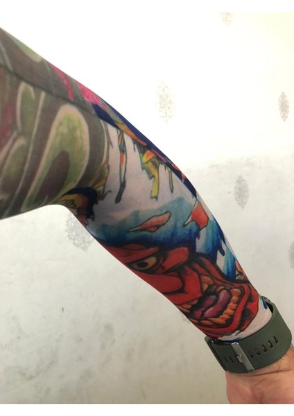 Giyilebilir Çorap Dövme Joker Dövmesi Çift Kol