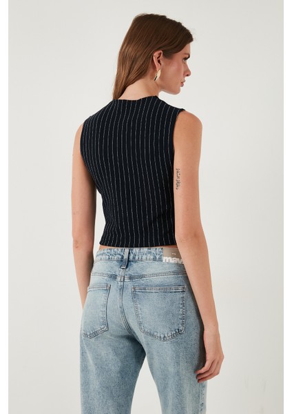 Streç Fitted Fit V Yaka Düğmeli Yelek Bayan Yelek 5865971