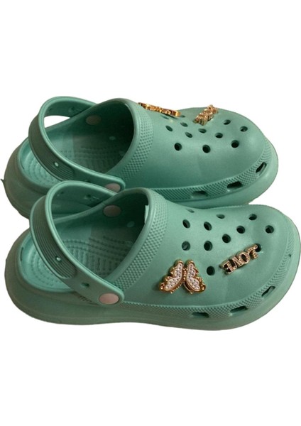 Riva Kaymaz Taban Yumuşak Esnek Taşlı Günlük Kız Çocuk Terlik