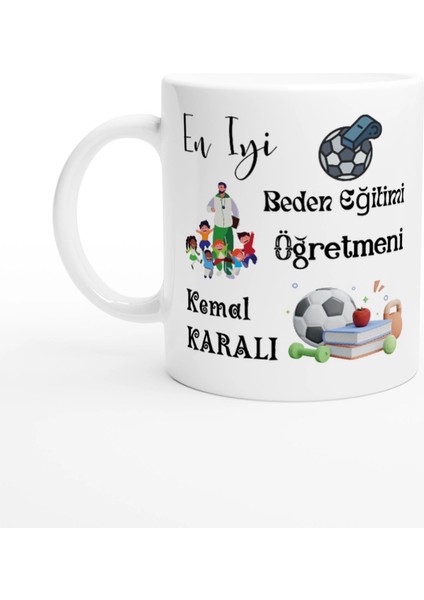 Beden Eğitimi Öğretmeni Hediyesi – Kişiye Özel Porselen Kupa Bardak, Çift Taraf Baskılı, 300 Ml, Kutulu fiyatları