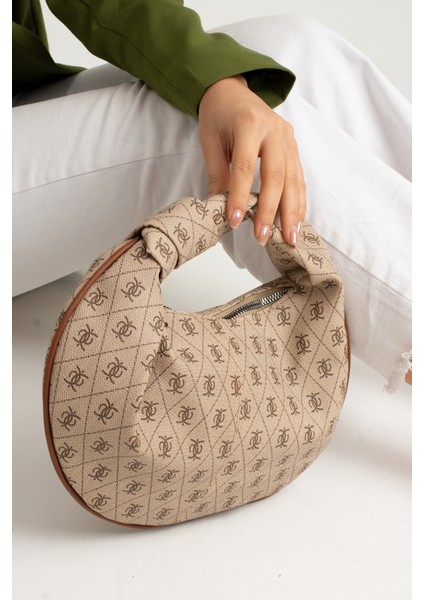 Kadin Mini Baget Dügüm Detaylı Fermuarlı El Çanta Desenli fiyatları