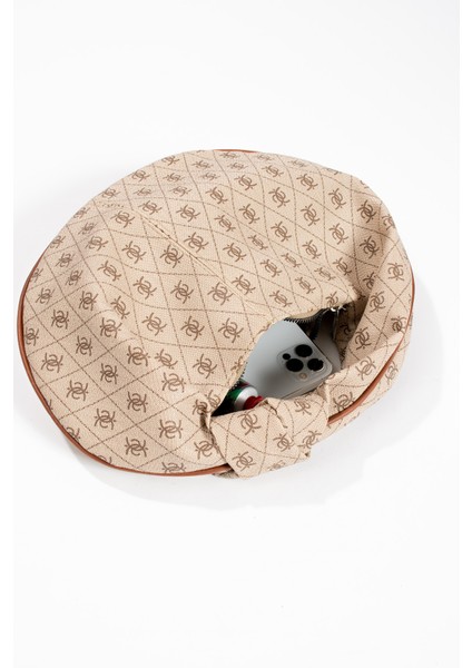 Kadin Mini Baget Dügüm Detaylı Fermuarlı El Çanta Desenli fırsatları