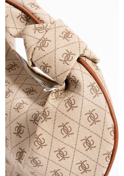 Kadin Mini Baget Dügüm Detaylı Fermuarlı El Çanta Desenli indirimleri