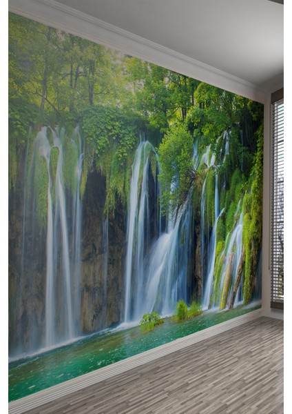 Orman ve Şelale Manzaralı Tek Parça Duvar Kağıdı fiyatları