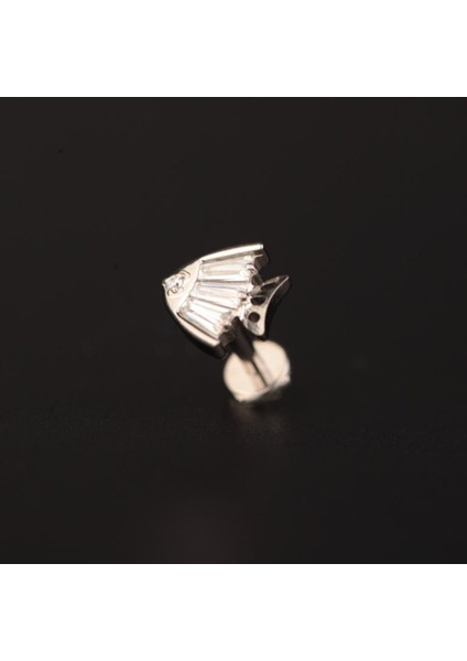 Yüksek Kalite G23 Titanium Taşlı Balık Titanyum Kıkırdak Helix Tragus Piercingi