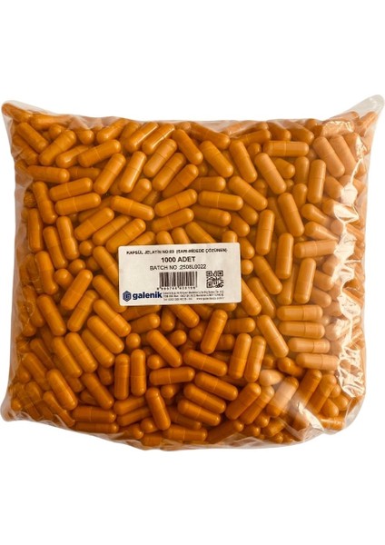 Sarı Jelatin Kapsül No: 00 - 1000 Adet ( Midede Çözünen )