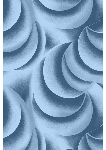 Dalga Desenli 3D Efekt Mavi Tek Parça Duvar Kağıdı modelleri