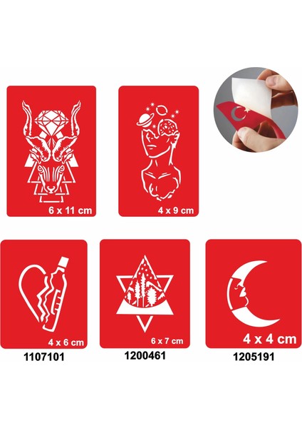 Düşüncenin Gücü 5'li Set Geçici Dövme Kına Şablonu