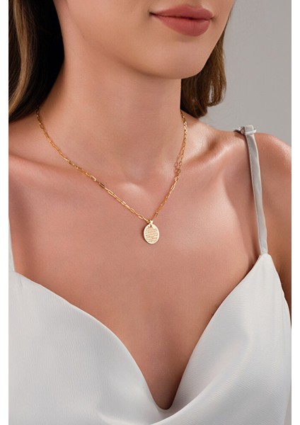 14 Ayar Altın Ataç Ayetel Kürsi Kolye