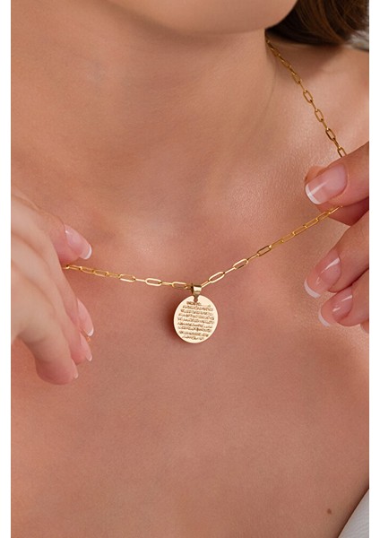 14 Ayar Altın Ataç Ayetel Kürsi Kolye modelleri