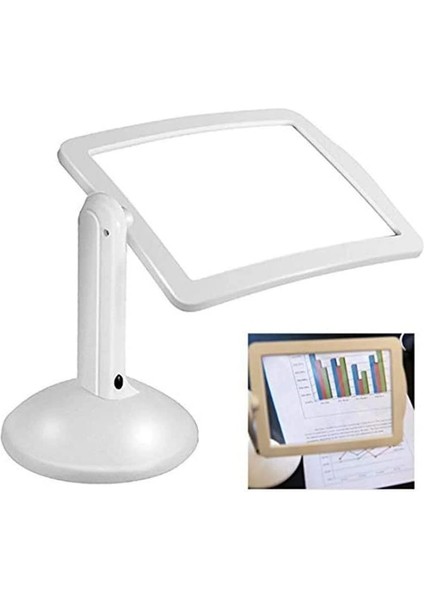 3x 360 Derece Döndürme Ekranlı, Çok Fonksiyonlu Masaüstü Büyüteç 3x