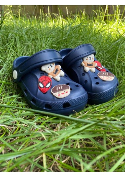 Erkek Çocuk Örümcek Adam Sticker Cross Havuz Kreş Bahçe Günlük Terlik