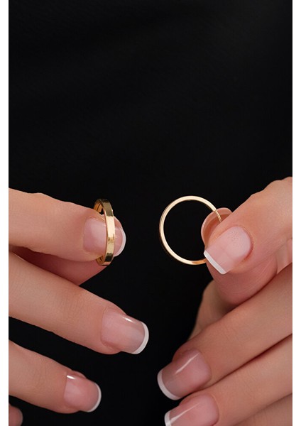 14 Ayar Altın Soft Model Halka Küpe modelleri