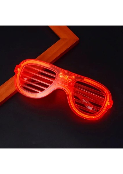 Kırmızı LED Işıklı Parti Gözlüğü - Neon Glow Şerit Gözlük 3 Modlu fırsatları