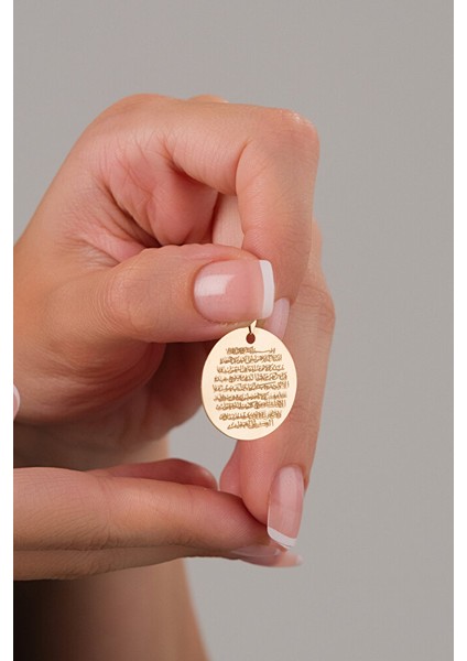 14 Ayar Altın Büyük Ayetel-Kürsi Kolye Ucu