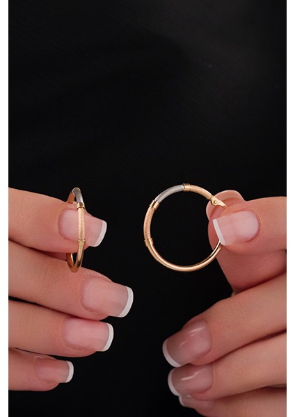 14 Ayar Altın M Boy Rose Model Halka Küpe modelleri