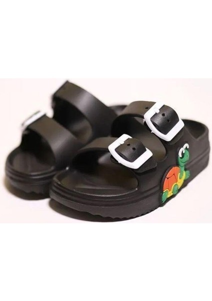 Çift Tokalı Plaj-Havuz-Bahçe-Tatil-Günlük Açık Stickerlı Çocuk Terliği fiyatları