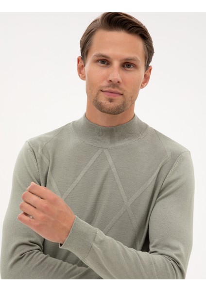 Erkek Ada Çayı Slim Fit Yarım Balıkçı Yaka Triko Kazak 50317520-VR255 fiyatları