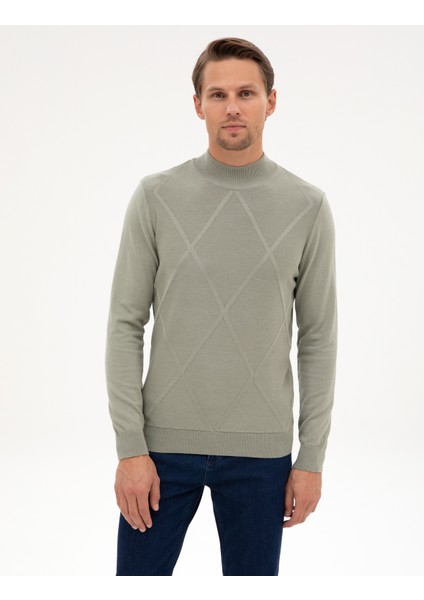 Erkek Ada Çayı Slim Fit Yarım Balıkçı Yaka Triko Kazak 50317520-VR255 modelleri