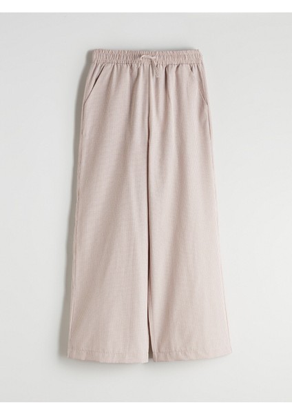 Yeni Sezon Beli Lastikli Ekose Kız Çocuk Pantolon