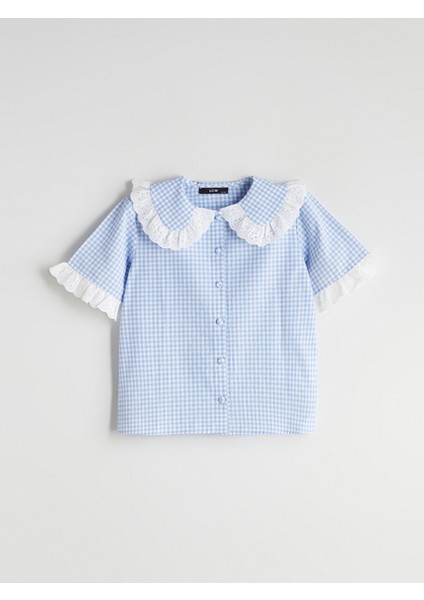 Yeni Sezon Bebe Yaka Ekose Kız Çocuk Gömlek