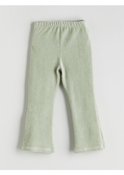 Yeni Sezon Beli Lastikli Ispanyol Paça Kadife Kız Çocuk Tayt