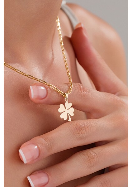 14 Ayar Altın Ataç Pres Yonca Kolye fiyatları