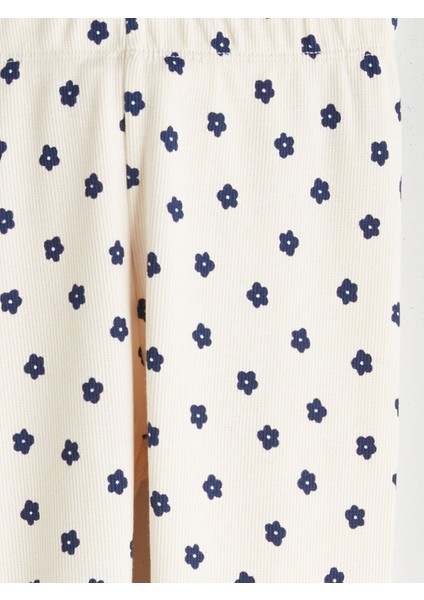 Yeni Sezon Çiçek Desenli Fitilli Kız Çocuk Tayt modelleri