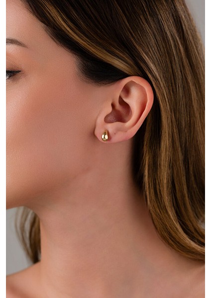 14 Ayar Altın Zarif Damla Küpe