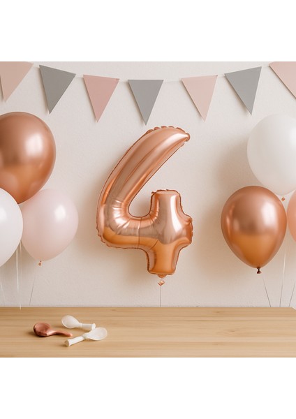 100 cm Rosegold Rakam Folyo Balon 40 Inç