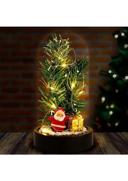 Yeni Yıl Ruhunu Yansıtan LED Işıklı Yılbaşı Çam Ağacı Dekoru noel Baba çam Ağacı Figürlü ledli Fanus