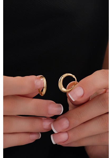 14 Ayar Altın Verona Model Halka Küpe modelleri