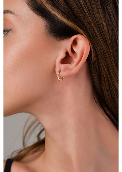 14 Ayar Altın Zarif Verona Model Halka Küpe