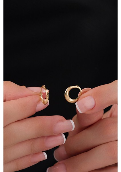 14 Ayar Altın Zarif Verona Model Halka Küpe modelleri