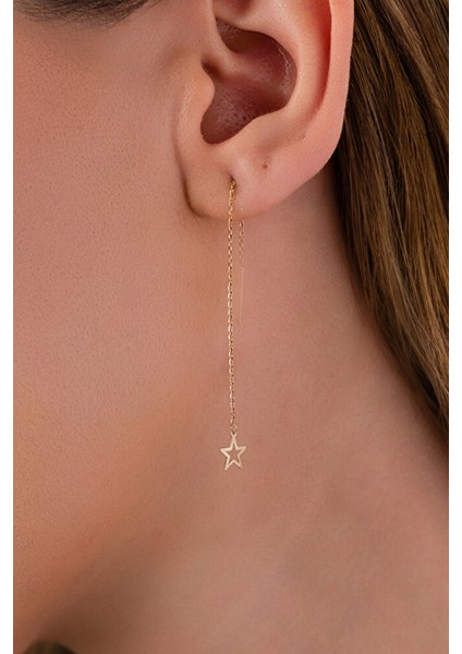 14 Ayar Altın Sallantılı Yıldız Küpe fiyatları