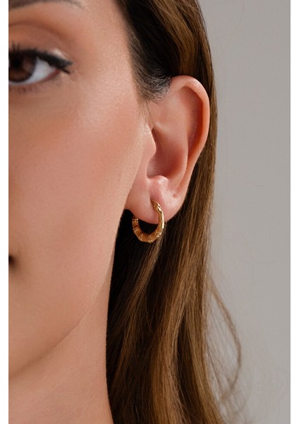 14 Ayar Altın Kemik Model Halka Küpe fiyatları