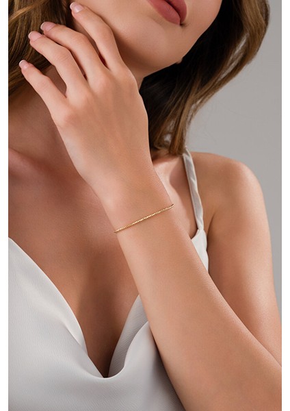 14 Ayar Altın Sıralı Dorikalı Bileklik