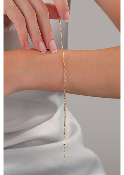 14 Ayar Altın Sıralı Dorikalı Bileklik modelleri
