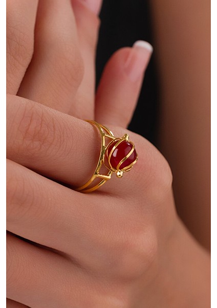 14 Ayar Altın Mardin Işi Kafesli Akik Yüzük fiyatları