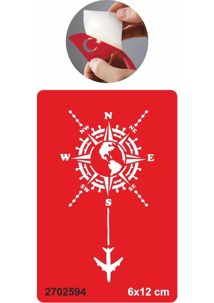 Kalbim Bir Pusula Tattoo Geçici Dövme Şablonları Kına Kalıpları