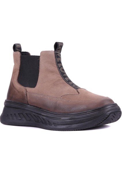 - Hakiki Nubuk Deri Vizon Rengi Kadın Chelsea Bot - 25102251 fiyatları