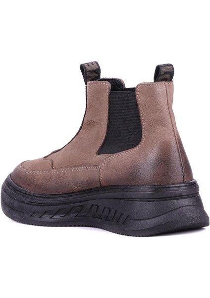 - Hakiki Nubuk Deri Vizon Rengi Kadın Chelsea Bot - 25102251 modelleri