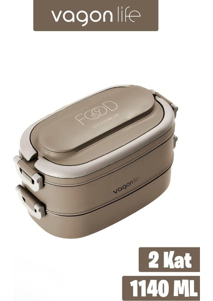 1140 ml 2 Kat Paslanmaz Çelik Çorba Kaseli Bento Lunch Box Yeni Nesil Sefer Tası