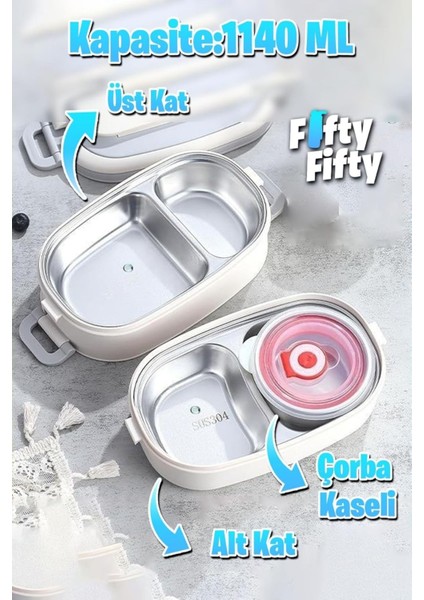 1140 ml 2 Kat Paslanmaz Çelik Çorba Kaseli Bento Lunch Box Yeni Nesil Sefer Tası modelleri