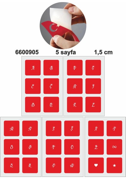 Mini Taçlı Harf Dövme Şablonu Seti