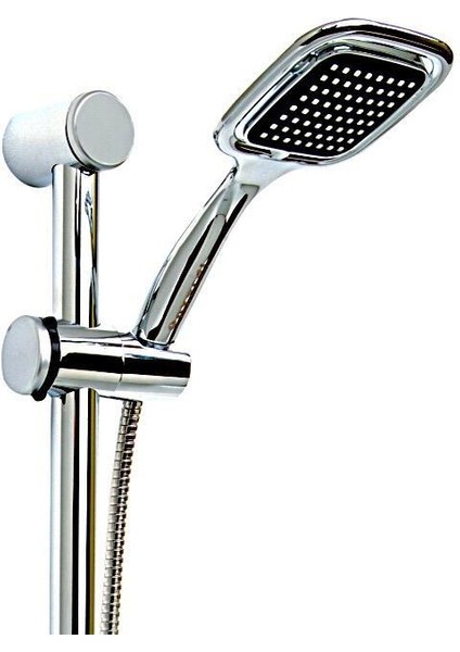 Sürgülü Duş Seti Krom Kaplama Şeffaf Sabunluklu Ayarlanabilir Yükseklikli Lüks Banyo Duş Takım indirimleri