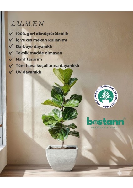 Dekoratif Saksı - Lumen 140 - 125L - Bej indirimleri