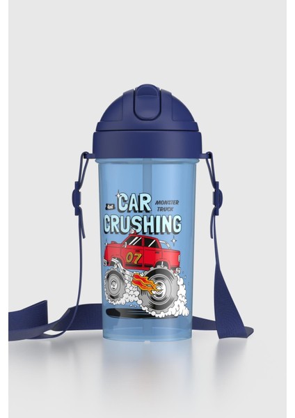 Cosmo Desenli 415 ml Pp Pipetli Çocuk Matara 912146 Mavi