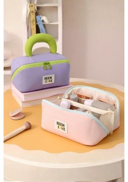 Garnili Pembe Makyaj Çantası modelleri